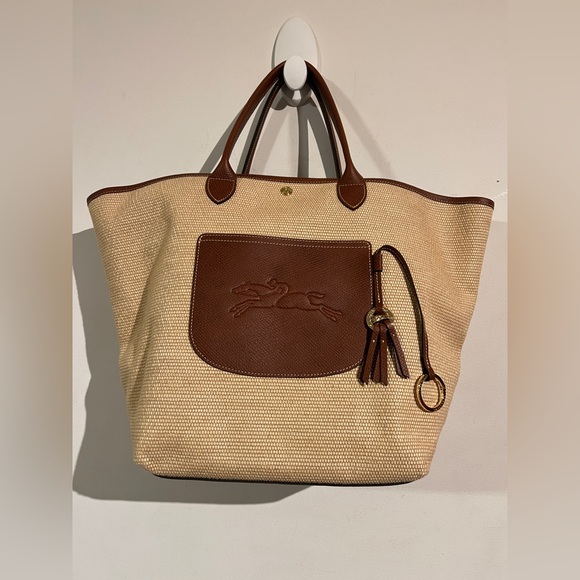 $505 Longchamp Le pliage painer large basket canvas tote bag - Picture 2 of 16